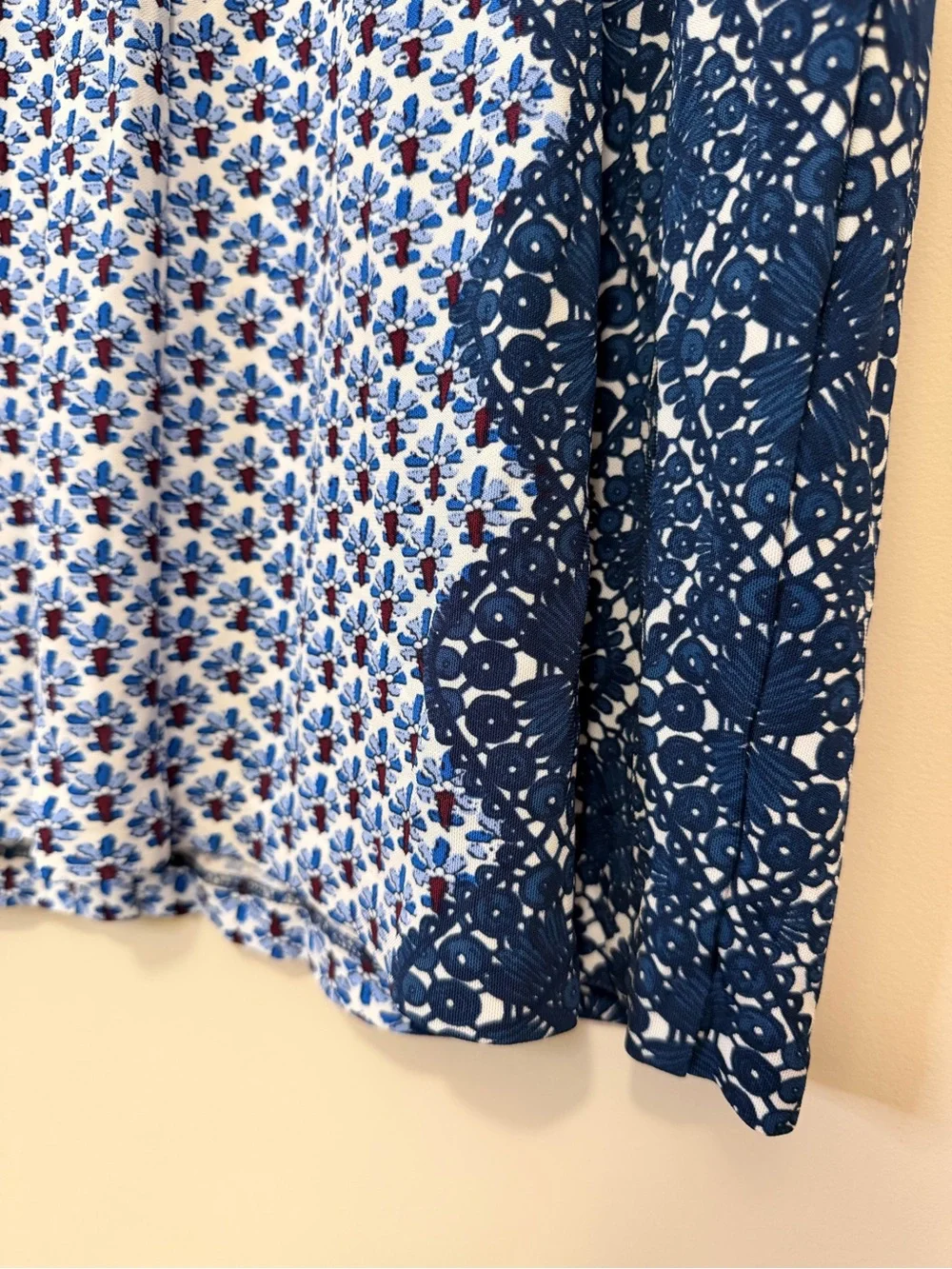 Tory Burch Porter Dress - Navy and White Printed Sheath - Size L